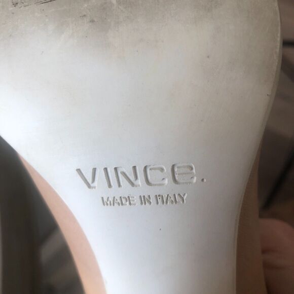 Vince Allison‎ Peep-Toe Italian Leather Mule Nude BeigeSandal Slides Size 9.5 - Picture 13 of 13